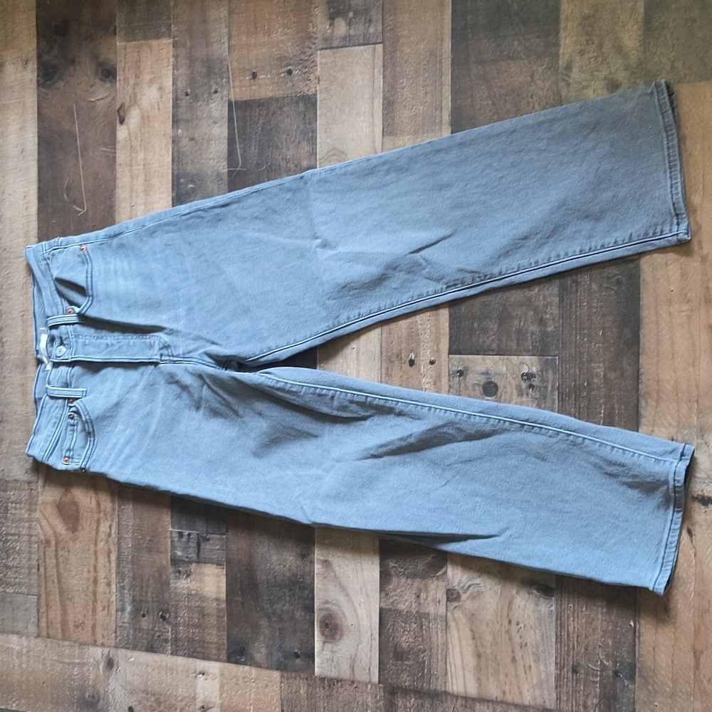 Levi's Gray Ribcage Straight Ankle Cropped Jeans Sz 27 Women - Picture 8 of 13
